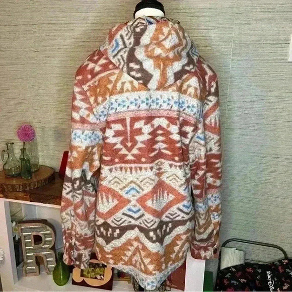 Raw Yarn Industries Fleece Shacket Women’s Men’s Size Large Southwest Aztec - Picture 5 of 9